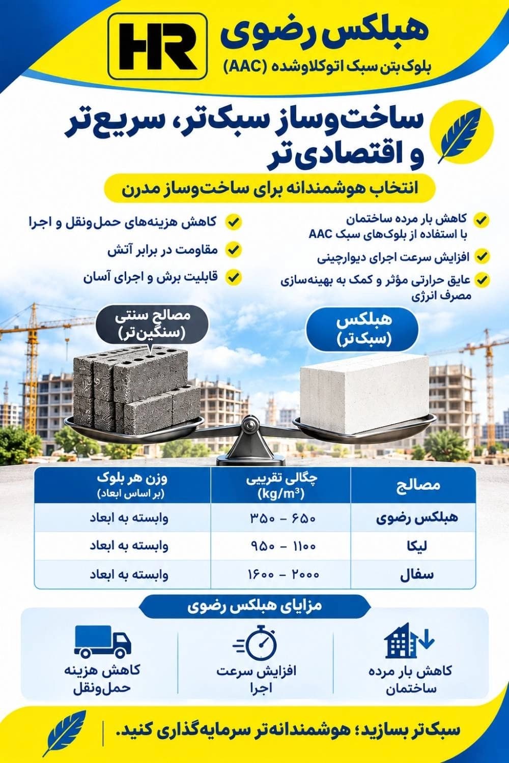 مرکز فروش بلوک هبلکس رضوی و نمایندگی والپست صنم یار